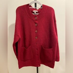 J. Crew Women's Deep Red Cardigan M